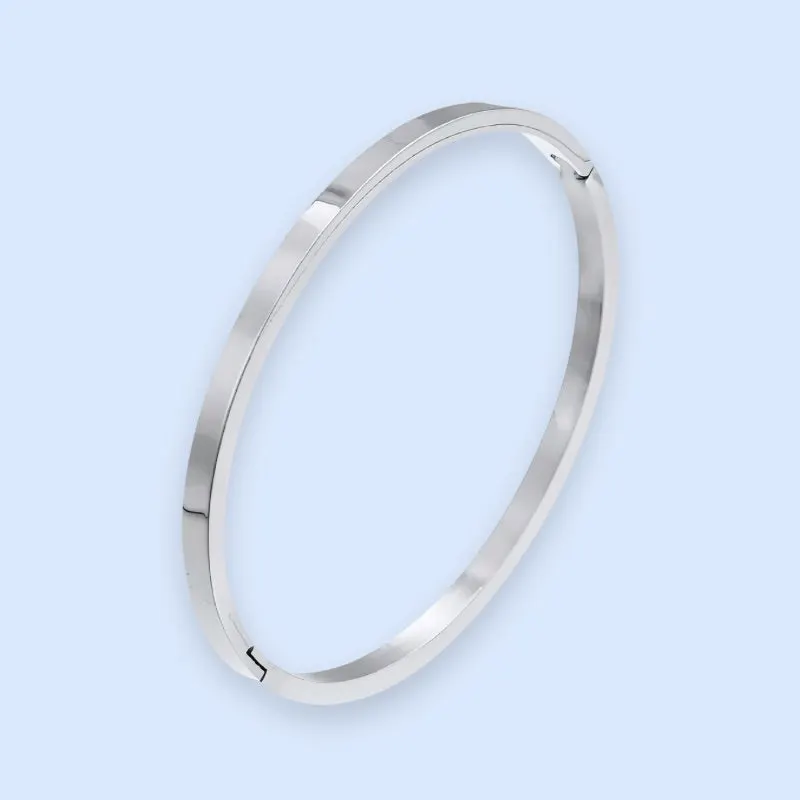 Audrey sølvfarvet bangle - vandfast klikarmbånd — produktfoto