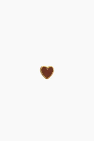 Petit Love Heart Mocha Enamel - Gold - Stine A — produktfoto
