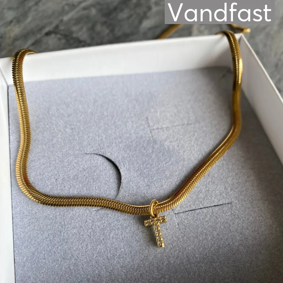 ANNEBRAUNER Snake Letter Halskæde 18K Guldbelagt - A — produktfoto