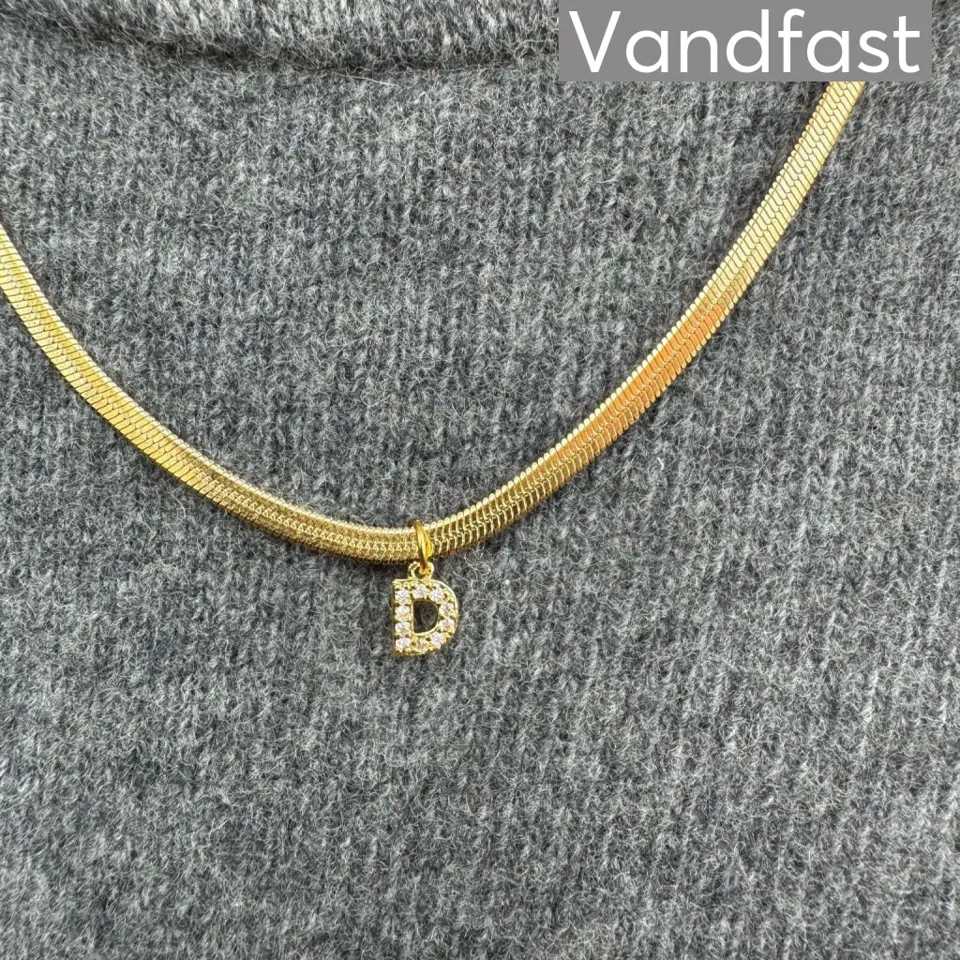 ANNEBRAUNER Snake Letter Halskæde 18K Guldbelagt - A — produktfoto