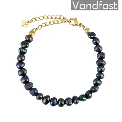 ANNEBRAUNER BLACK Pearl Armbånd 18K Guldbelagt — produktfoto