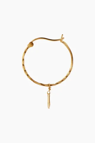 Flow Creol With Hammered Pendant - Gold - Stine A — produktfoto