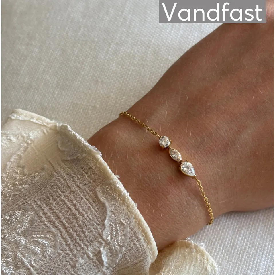 ANNEBRAUNER Triple Zirconia Armbånd 18K Guldbelagt — produktfoto