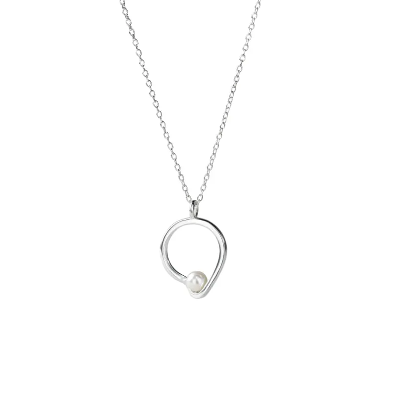 *SELA PEARL NECKLACE | SILVER — produktfoto