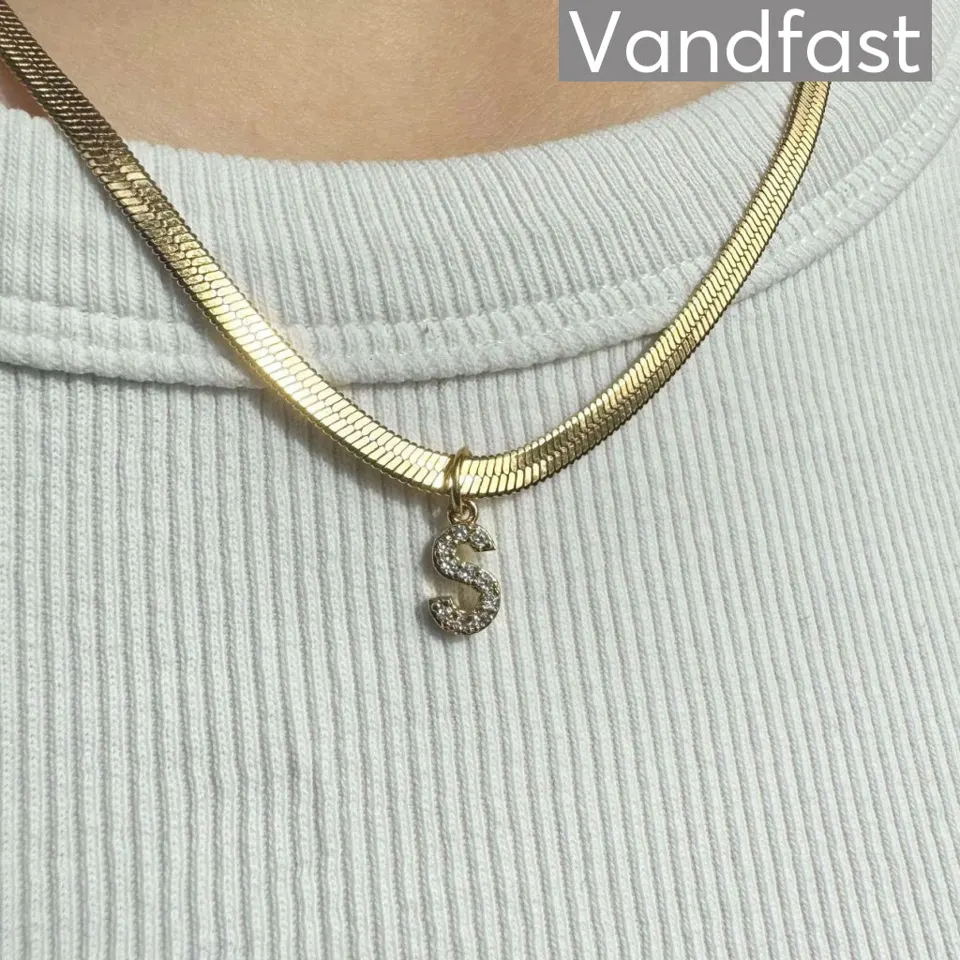ANNEBRAUNER Snake Letter Halskæde 18K Guldbelagt - A — produktfoto