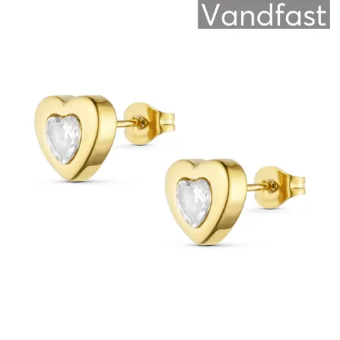 ANNEBRAUNER Palermo Heart Zirconia Øreringe 18K Guldbelagt — produktfoto