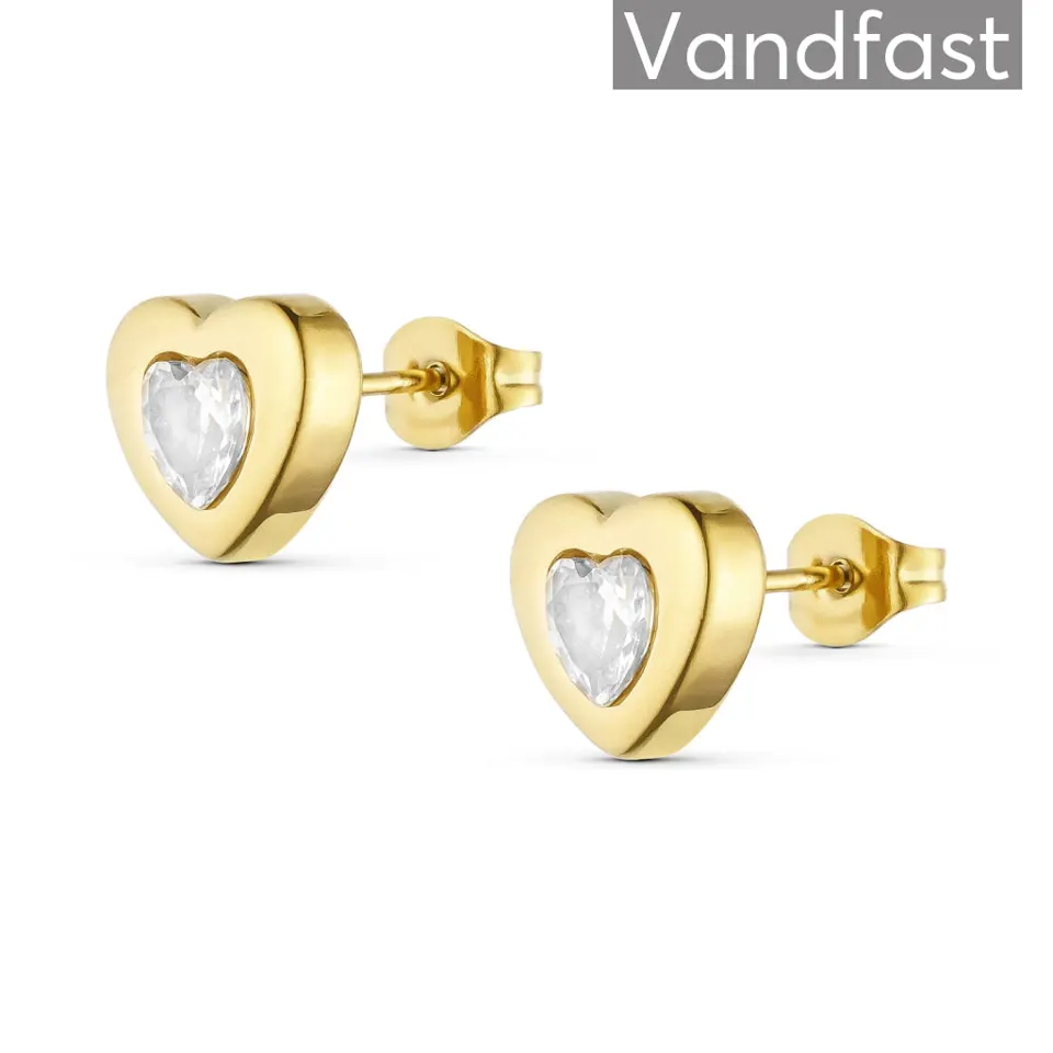 ANNEBRAUNER Palermo Heart Zirconia Øreringe 18K Guldbelagt — produktfoto