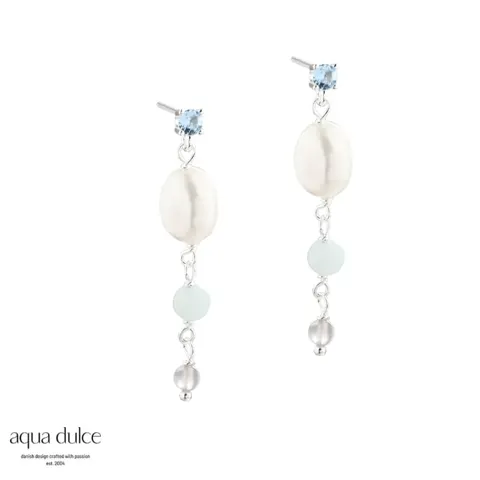 SKY BLUE PEARL EARSTUD | SILVER — produktfoto
