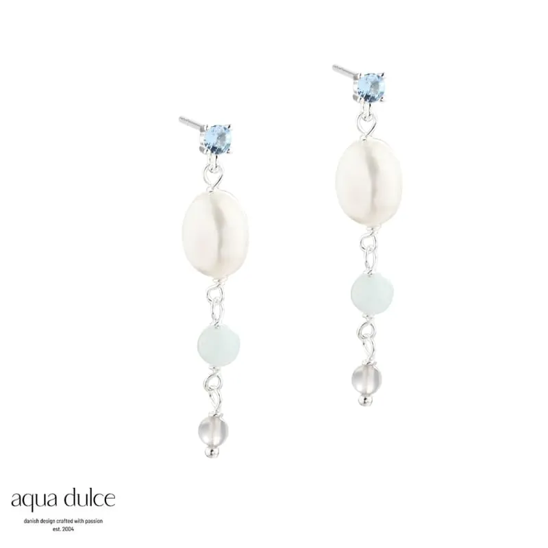 SKY BLUE PEARL EARSTUD | SILVER — produktfoto