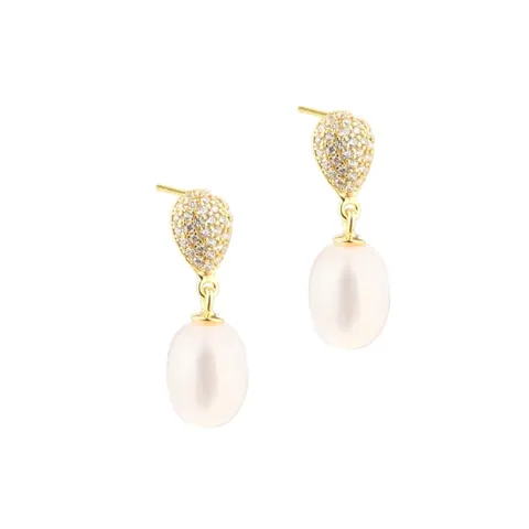PAVÉ PEARL EARSTUD | GOLDEN — produktfoto