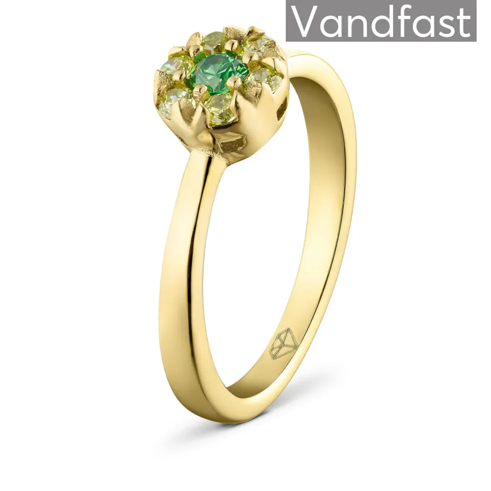 ANNEBRAUNER Flower Apple Green Ring 18K Guldbelagt — produktfoto