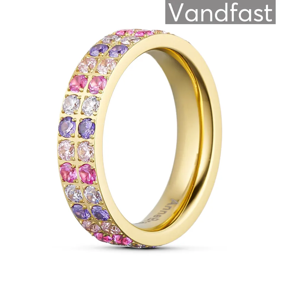 ANNEBRAUNER Alliance Rose/Violet Mix Ring 18K Guldbelagt — produktfoto