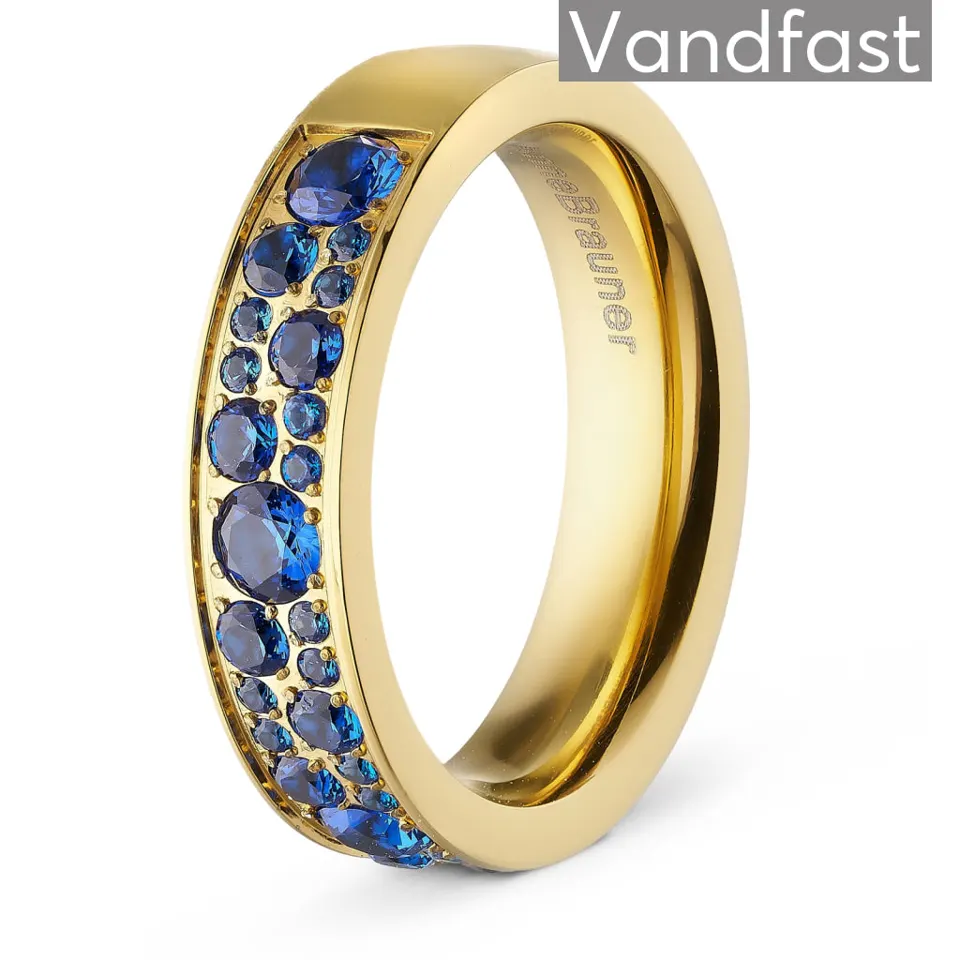 ANNEBRAUNER Sparkling Sapphire Blue Ring 18K Guldbelagt — produktfoto
