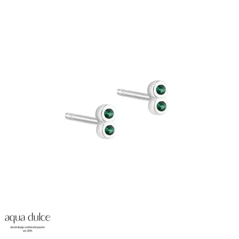 TINY GREEN EARSTUD | SILVER — produktfoto