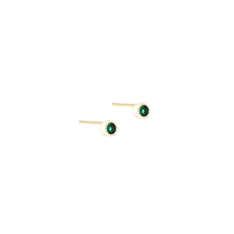 LUMI VERDE SMALL EARSTUD | GOLDEN — produktfoto