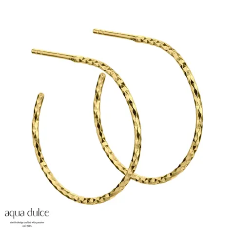 DIAMOND CUT HOOP 25 MM. | GOLDEN — produktfoto