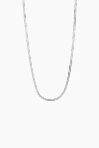 Short Snake Necklace - Silver - Stine A — produktfoto
