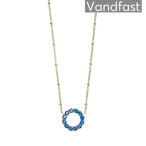ANNEBRAUNER Big Sapphire Circle Halskæde 18K Guldbelagt — produktfoto