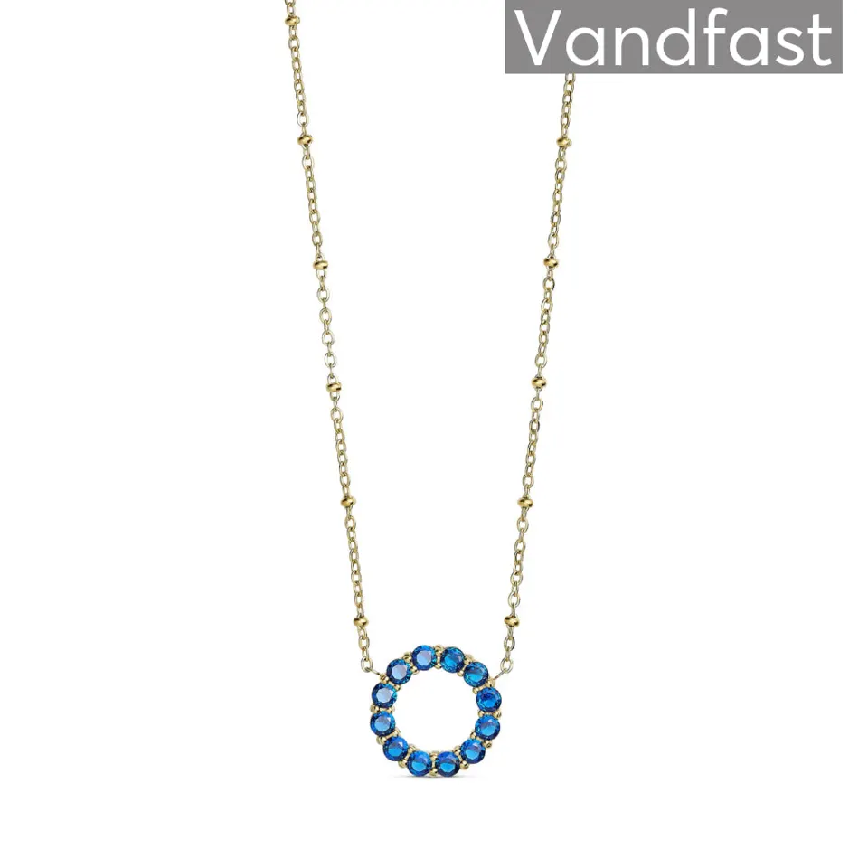 ANNEBRAUNER Big Sapphire Circle Halskæde 18K Guldbelagt — produktfoto