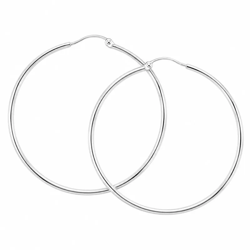 *ANA HOOP LARGE 40 MM | SILVER — produktfoto