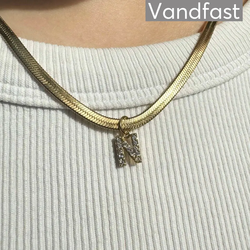 ANNEBRAUNER Snake Letter Halskæde 18K Guldbelagt - A — produktfoto
