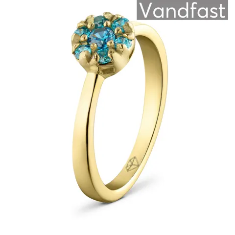 ANNEBRAUNER Flower Blue Ring 18K Guldbelagt — produktfoto