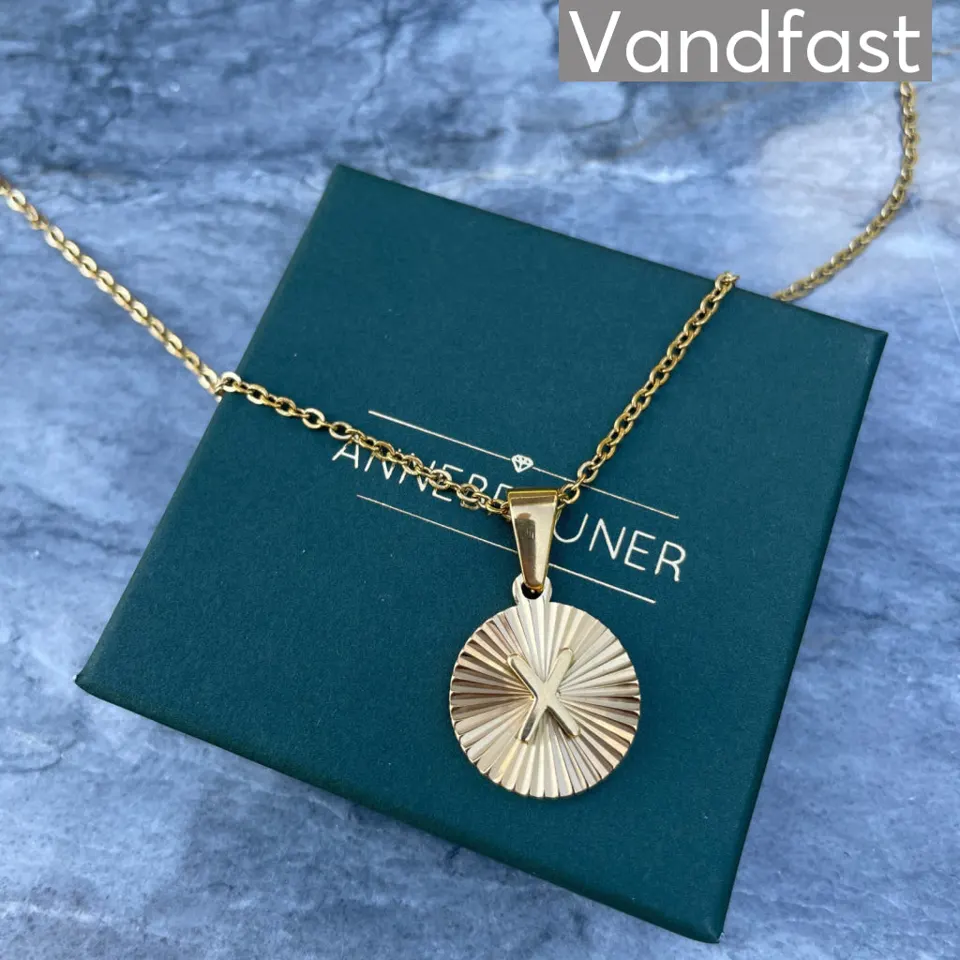 ANNEBRAUNER Sun Burst Letter Halskæde 18K Guldbelagt - A — produktfoto