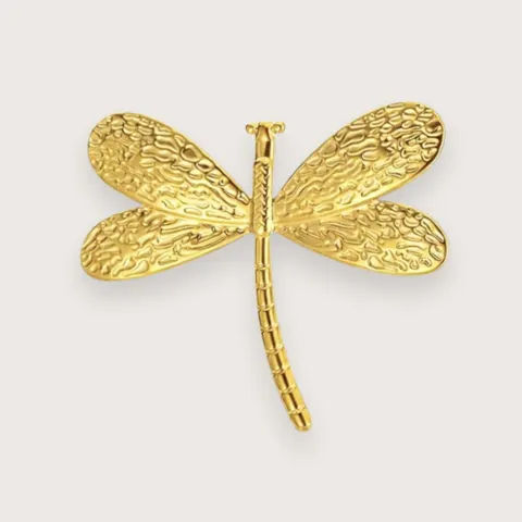 Lisa forgyldt guldsmed-broche i rustfrit stål - Chant du Matin — produktfoto