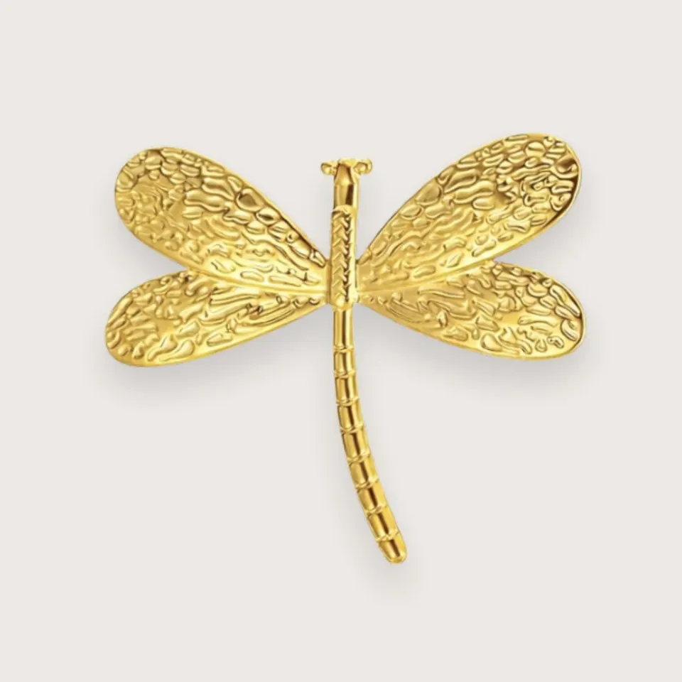 Lisa forgyldt guldsmed-broche i rustfrit stål - Chant du Matin — produktfoto