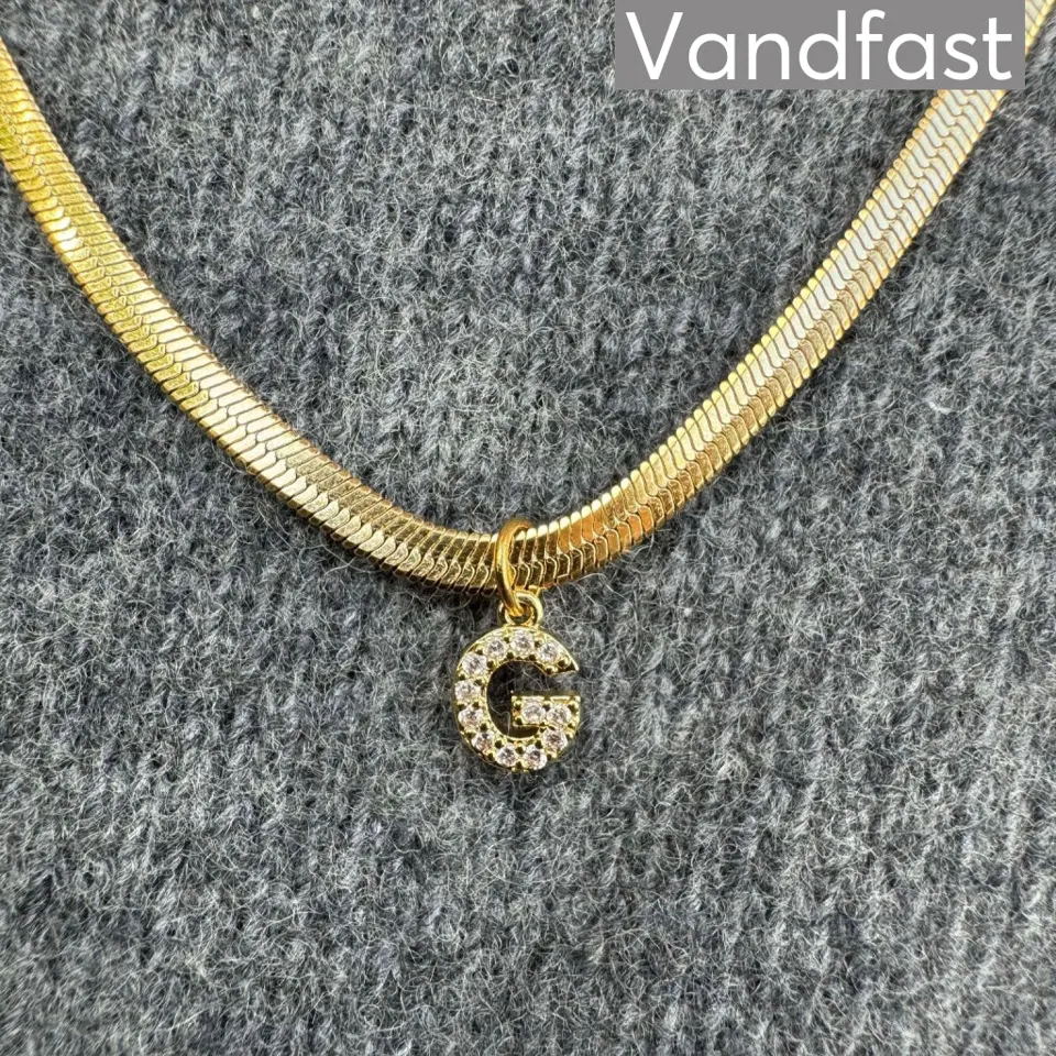 ANNEBRAUNER Snake Letter Halskæde 18K Guldbelagt - A — produktfoto