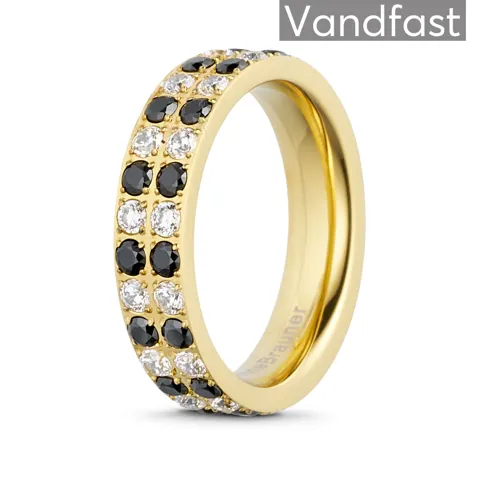 ANNEBRAUNER Alliance Black And White Ring 18K Guldbelagt — produktfoto