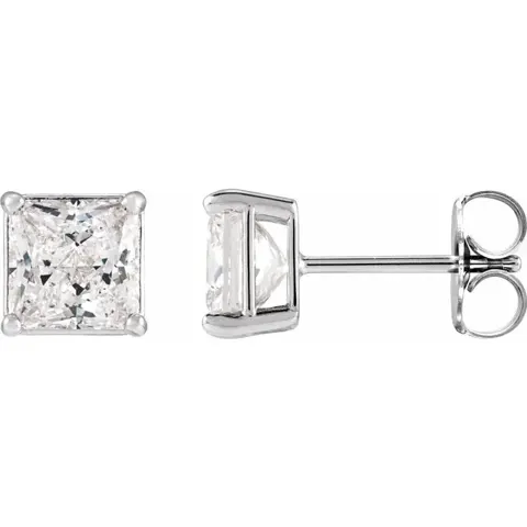 Moissanite ørering 14kt guld — produktfoto