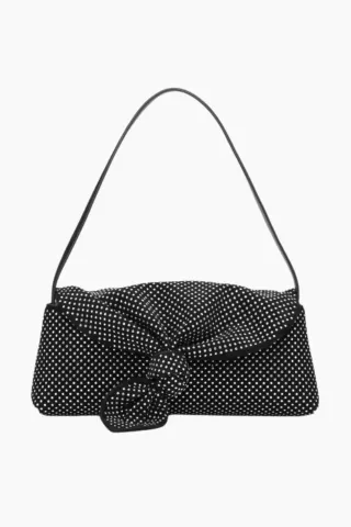 Rhinestone Knot Scarf Bag - Black - Rotate — produktfoto