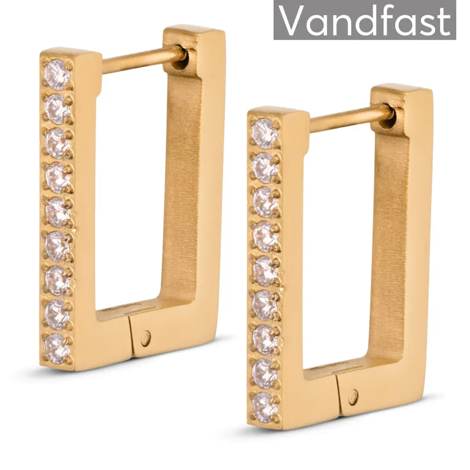 ANNEBRAUNER Creole Cubic Line Øreringe 18K Guldbelagt — produktfoto