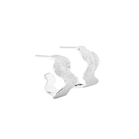 DREAMLIT WAVY HOOP 14 MM. | SILVER — produktfoto