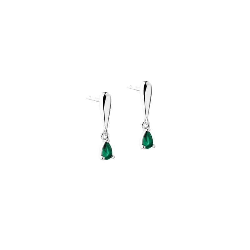 SHINY VERDE DROP EARSTUD | SILVER — produktfoto