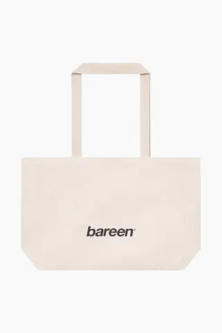 Panelled Canvas Bag - White - Bareen — produktfoto