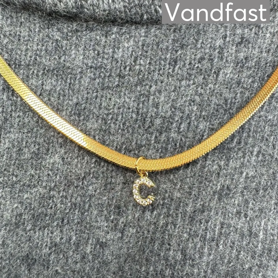 ANNEBRAUNER Snake Letter Halskæde 18K Guldbelagt - A — produktfoto