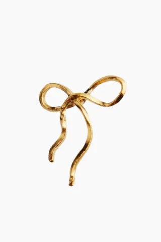 Flow Bow Earring - Gold - Stine A — produktfoto