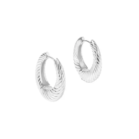 *CHUNKY LINE HOOP BIG | SILVER — produktfoto