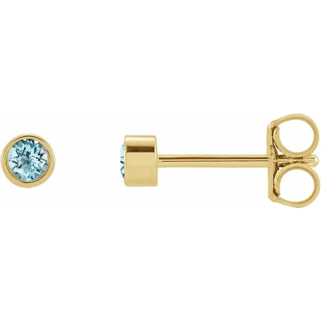 Petit Bezel 14kt lyseblå topas — produktfoto