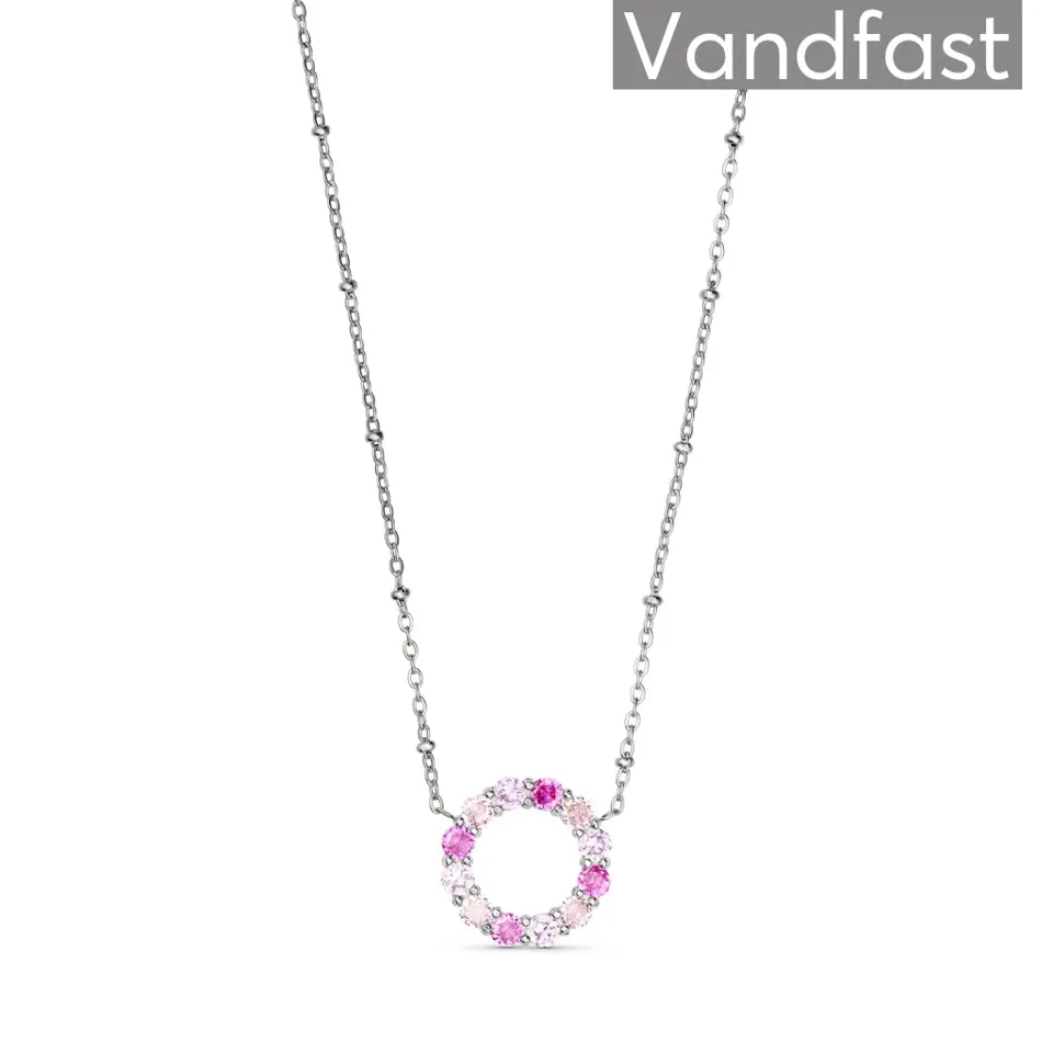 ANNEBRAUNER Big Pink/Rose Circle Halskæde — produktfoto