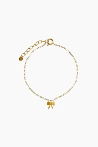 Petit Bow with Stone Bracelet - Gold - Stine A — produktfoto