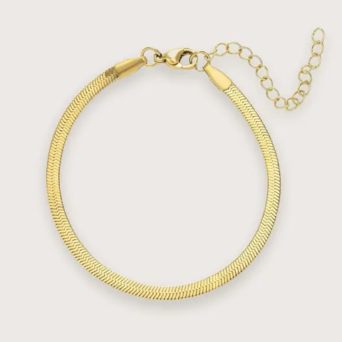 Zoé forgyldt snake-armbånd 3 mm - vandfast armbånd — produktfoto