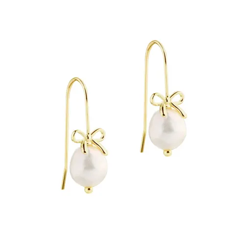 *BOW & PEARLS EARHOOK | GOLDEN — produktfoto