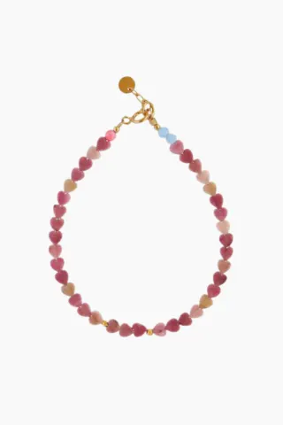 Pink Hearts Bracelet - Pink - Stine A — produktfoto
