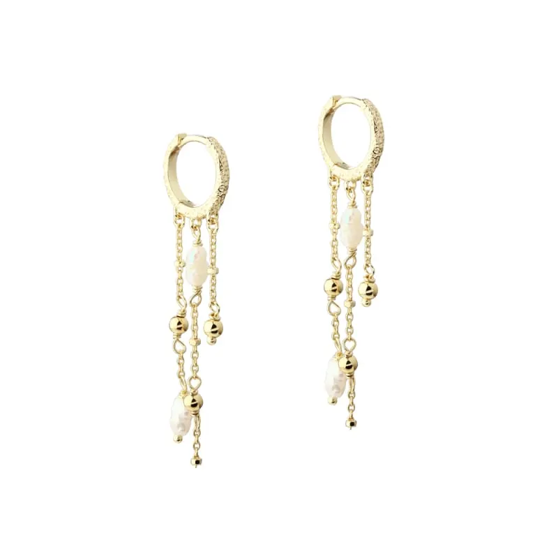 LUNELLA PEARL HOOP | GOLDEN — produktfoto
