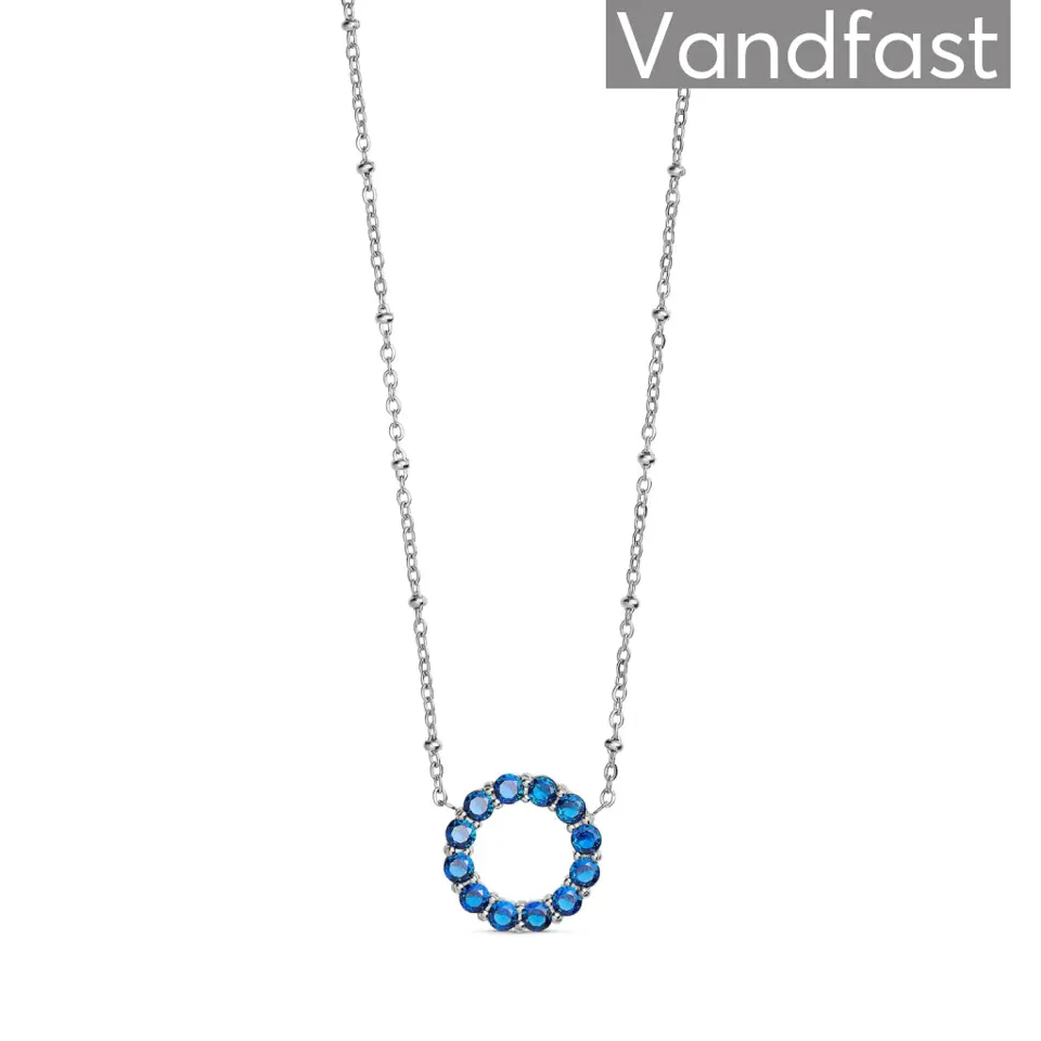 ANNEBRAUNER Big Sapphire Circle Halskæde — produktfoto
