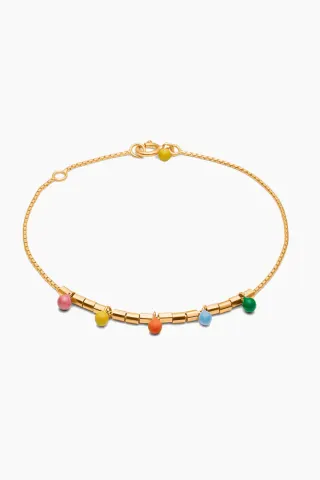 Rainbow Bracelet - Gold - ENAMEL — produktfoto