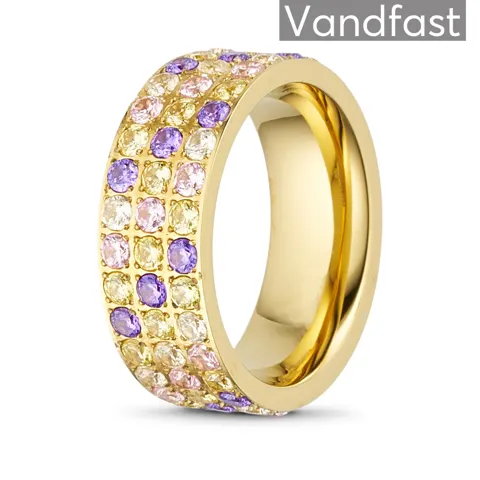 ANNEBRAUNER Alliance Purple/Yellow Mix Ring 18K Guldbelagt — produktfoto